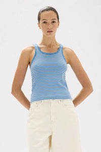 Assembly Label 'Drew Stripe Rib Tank' - Bahama / White