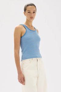 Assembly Label 'Drew Stripe Rib Tank' - Bahama / White