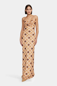 Ownley 'Remy Maxi Dress' - Caramel Check