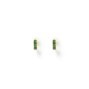 Arms Of Eve 'Khloe Gold Earrings'- Emerald