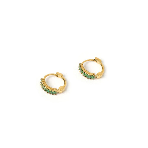 Arms Of Eve 'Khloe Gold Earrings'- Emerald