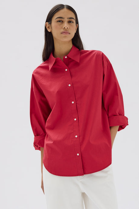 Assembly Label 'Everyday Poplin Shirt' - Dark Cherry