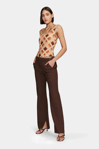 Ownley 'Natalia Top' - Caramel Check