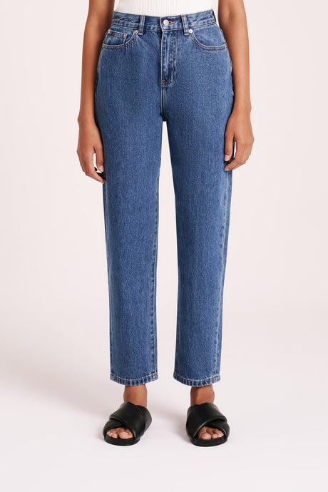 Nude Lucy 'Organic Mom Jean' - Vintage Blue