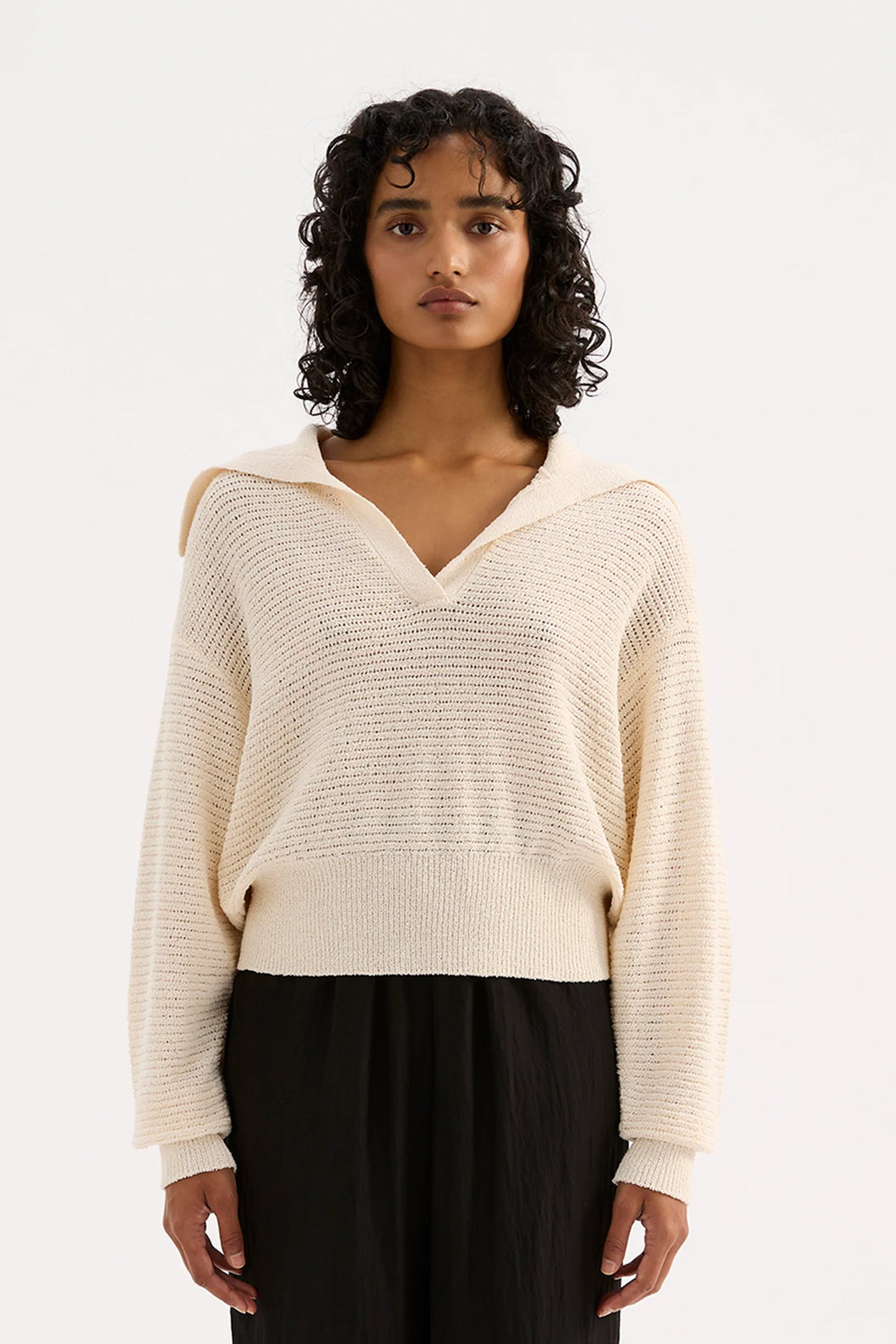 Nude Lucy 'Thera Rugby Knit' - Cream