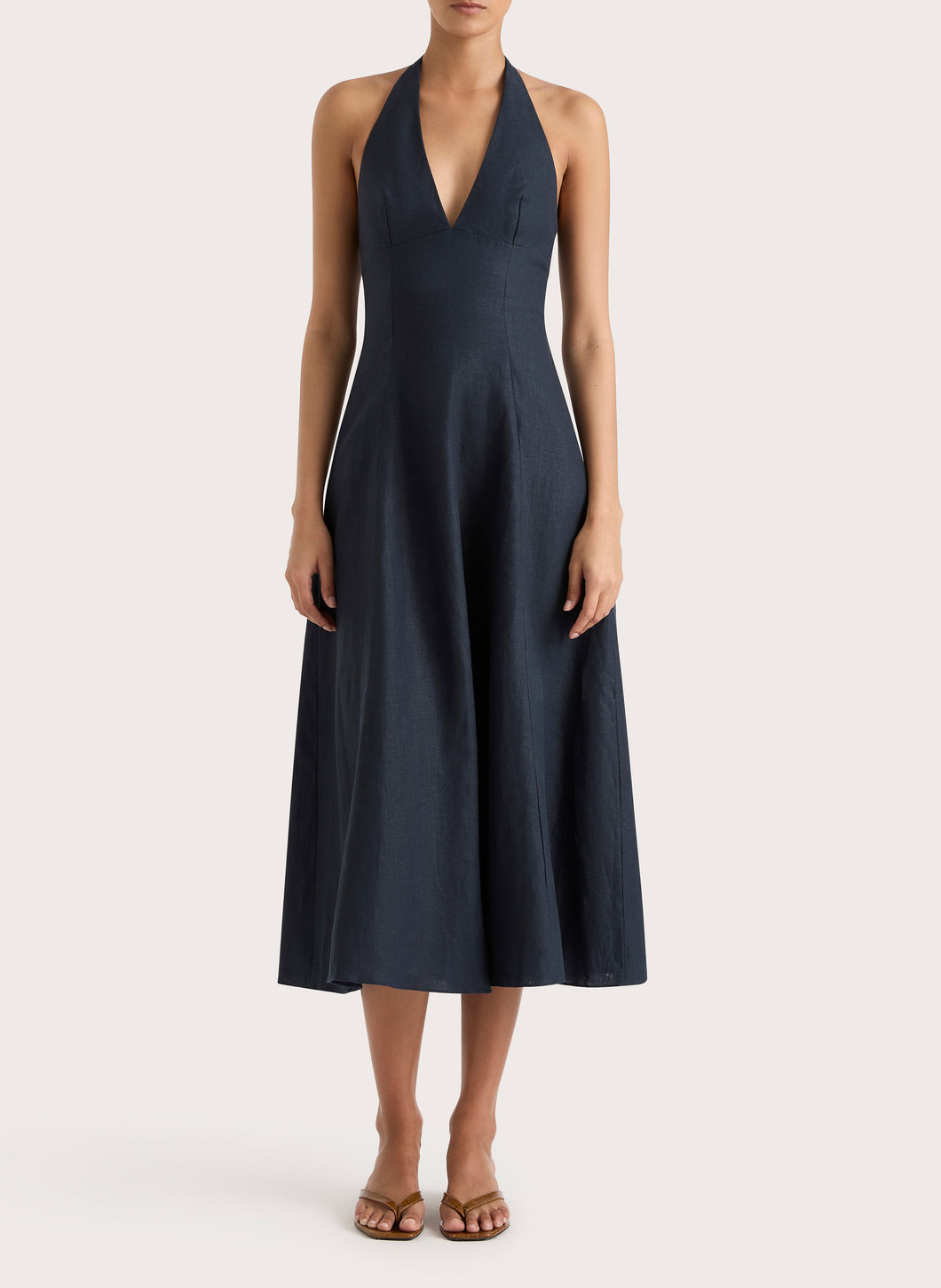 Faithfull The Brand 'Marais Midi Dress' Navy