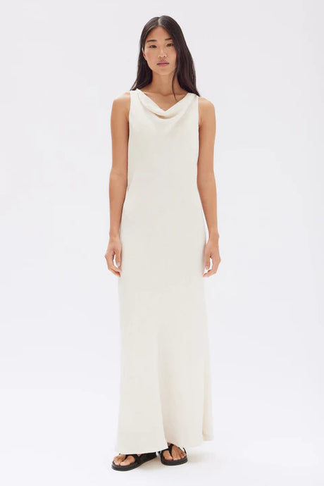 Assembly Label 'Reign Textured Midi Dress' - Cream