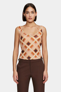 Ownley 'Natalia Top' - Caramel Check